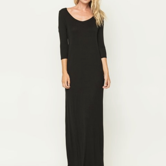 Charming Charlie Dresses & Skirts - Charming Charlie knit black maxi dress. Medium